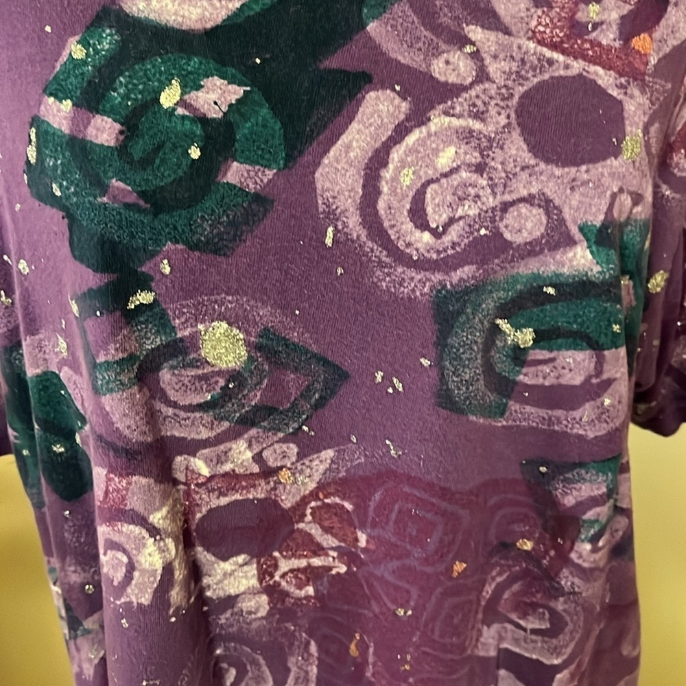 EZL vintage purple glitter embellished T-shirt one size fits most - Picture 2 of 6